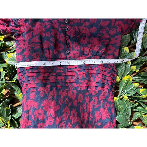 Y2K DELIA'S Magenta Blue Floral Midi Dress Size XS - Picture 6 of 6